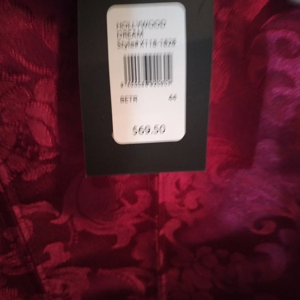NWT Frederick's of Hollywood Dream Burlesque Red Satin Plus Size Corset 44 - Picture 3 of 6